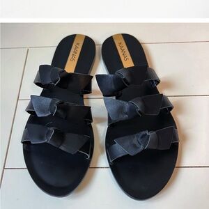 Kaanas Recife Bow Slide Sandals Black 7